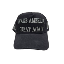 Load image into Gallery viewer, Dark MAGA Trump USA Flag Never Surrender Baseball Cap Hat GRAY TEXT