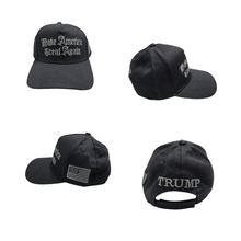 Load image into Gallery viewer, GOTHIC Dark MAGA Trump USA Flag Baseball Cap Hat