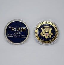 Load image into Gallery viewer, Trump 2024 Save America Again Seal President United States American Eagle Collectible Coin GOLD