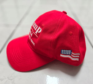 Trump 2024 Take America Back Flag MAGA Baseball Cap Hat RED