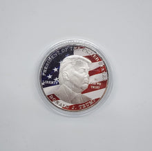 Load image into Gallery viewer, Trump Red White Blue US Flag President Liberty In God We Trust MAGA Silver Collectible Coin
