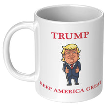 Load image into Gallery viewer, Trump Thumbs Up Keep America Great MAGA Mug - 11oz white mug