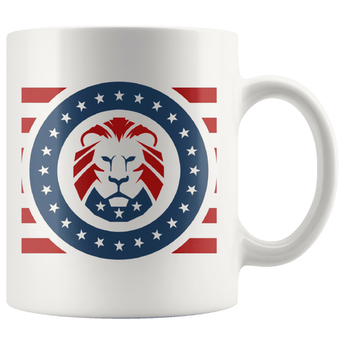 Trump MAGA Lion - USA Patriotic Red, White, Blue Mug - Trump Mug
