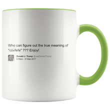 Load image into Gallery viewer, Trump Tweet - Meaning of "Covfefe" MAGA Mug - Trump Mug