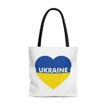 Load image into Gallery viewer, I Love Ukraine Heart Tote Bag