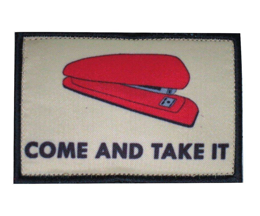 Red Stapler Come and Take It Office Tactical Morale Hook & Loop Patch - Trump Mug