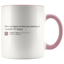 Load image into Gallery viewer, Trump Tweet - Meaning of "Covfefe" MAGA Mug - Trump Mug