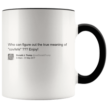 Load image into Gallery viewer, Trump Tweet - Meaning of "Covfefe" MAGA Mug - Trump Mug