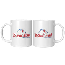 Load image into Gallery viewer, DeSantisland Ron DeSantis Florida Land of Liberty Mug RED Text