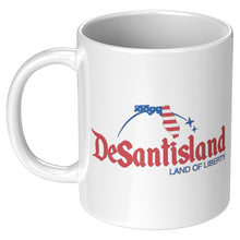 Load image into Gallery viewer, DeSantisland Ron DeSantis Florida Land of Liberty Mug RED Text