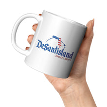 Load image into Gallery viewer, DeSantisland Ron DeSantis Florida Land of Liberty Mug BLUE Text