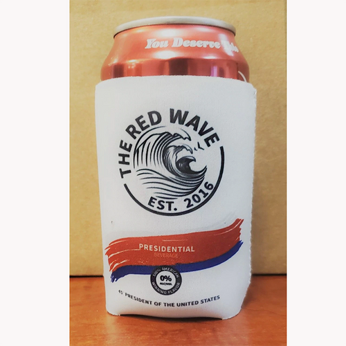 Red Wave Patriotic American President Trump MAGA Can Cooler Beverage Holder