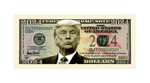 Donald Trump 2024 President Dollar Bill with Currency Holder