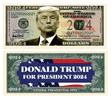 Load image into Gallery viewer, Donald Trump 2024 President Dollar Bill with Currency Holder
