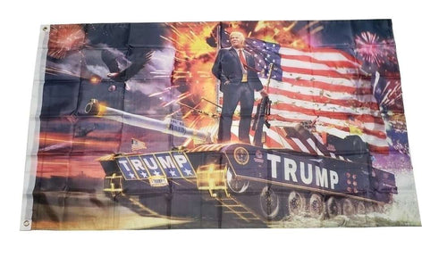 Donald Trump Tank President Patriotic USA Flag 3x5 Feet MAGA Banner Flag - Trump Mug