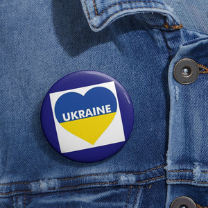 I Love Ukraine Heart Pin Button
