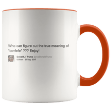 Load image into Gallery viewer, Trump Tweet - Meaning of "Covfefe" MAGA Mug - Trump Mug