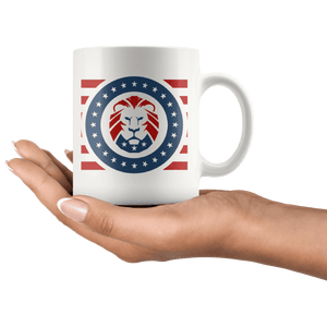 Trump MAGA Lion - USA Patriotic Red, White, Blue Mug - Trump Mug