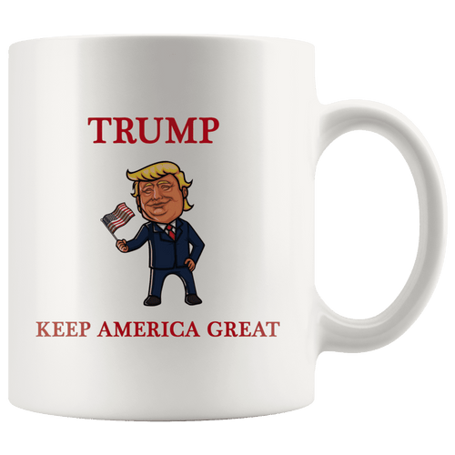 Trump Waving Flag Keep America Great MAGA Mug - Trump Mug