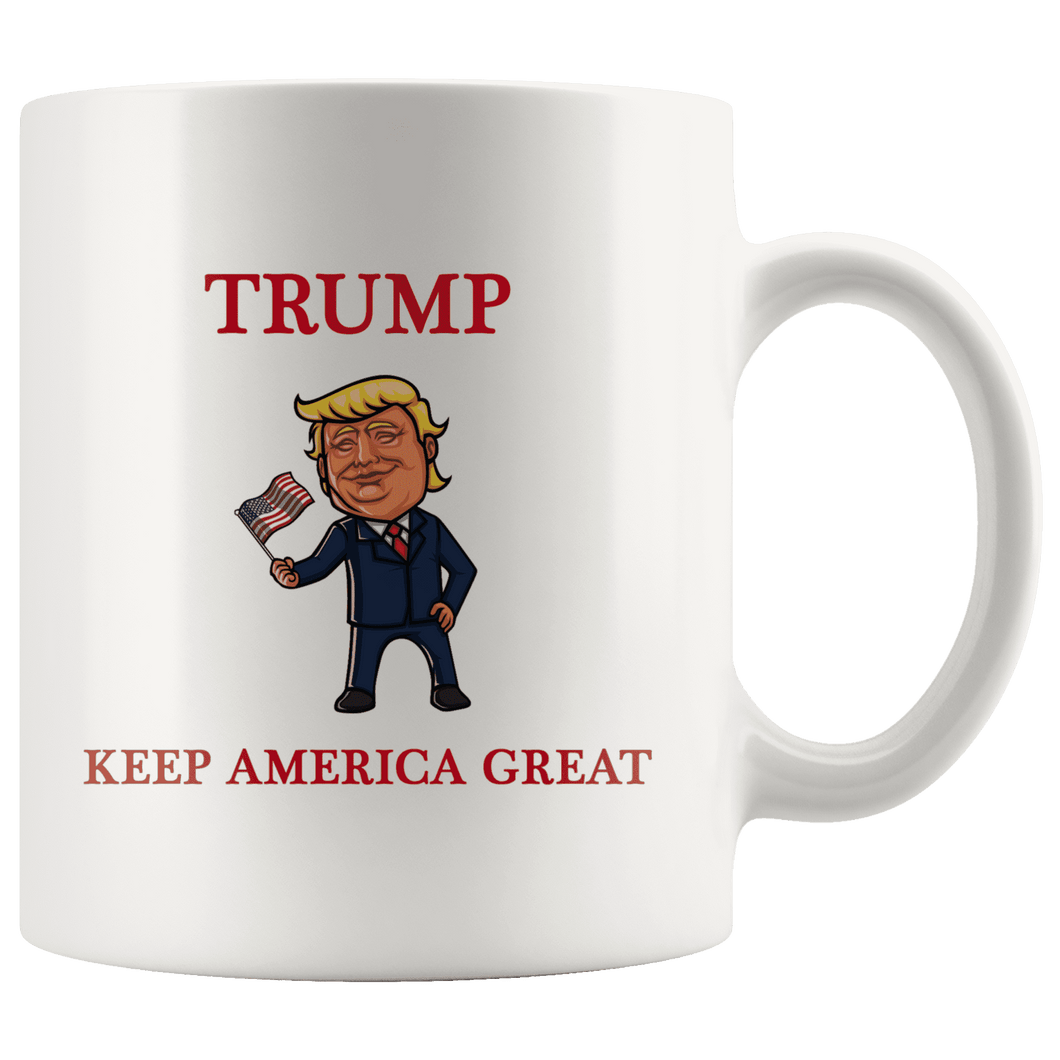 Trump Waving Flag Keep America Great MAGA Mug - Trump Mug
