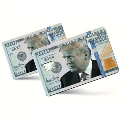 Pack of 2 Trump Credit Card Skins Funny Novelty US Hundred Dollar Bill