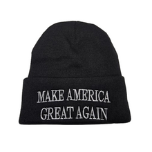 Load image into Gallery viewer, Dark MAGA Trump Elon Knit Skull Cap Hat Beanie