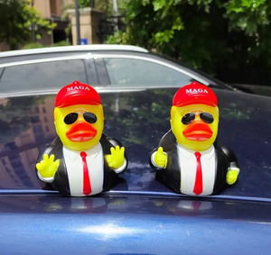 Set of 2 Different Rubber Duck Trump Funny Decoration MAGA Toys