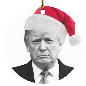 Trump Santa Christmas MAGA Circle Ornament