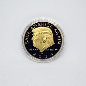 Save America Again Trump 2024 In God We Trust United States of America Gold Collectible Coin
