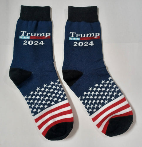 Trump 2024 Navy Black USA Socks Unisex Crew Socks