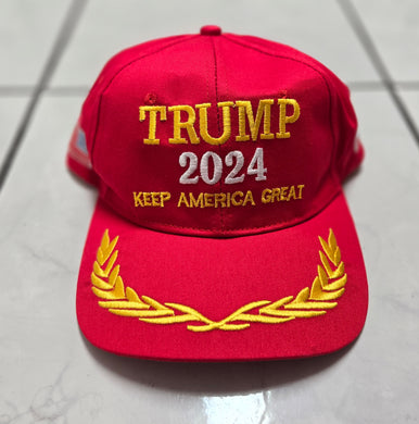 Trump 2024 Keep America Great MAGA Baseball Cap Hat RED OLIVE