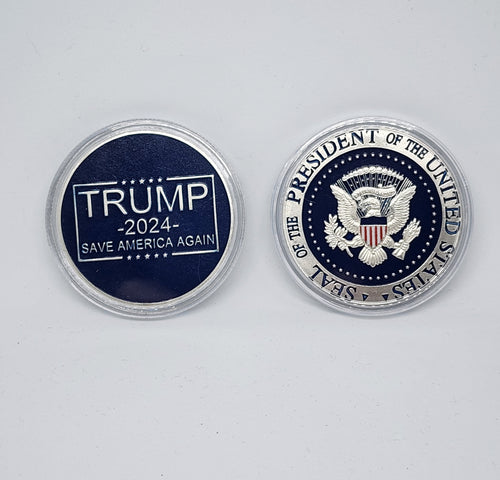 Trump 2024 Save America Again Seal President United States American Eagle Collectible Coin SILVER