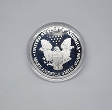 Load image into Gallery viewer, Trump Red White Blue US Flag President Liberty In God We Trust MAGA Silver Collectible Coin