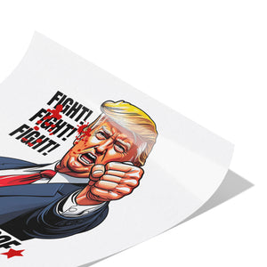 Trump Shot Bulletproof Bloody Ear Rally MAGA Poster 12x12