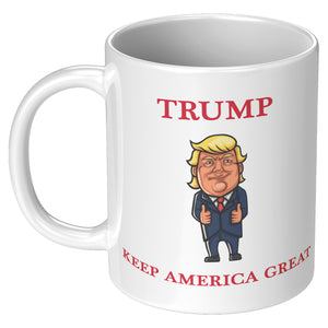 Trump Thumbs Up Keep America Great MAGA Mug - 11oz white mug