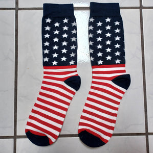 USA Flag Patriotic America American RWB Red White Blue Stars Stripes Adult Socks