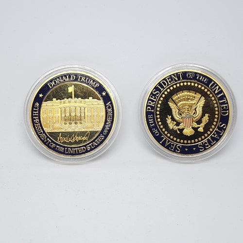 White House Donald Trump 45th President Presidential Seal Gold Collectible Coin