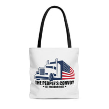 Load image into Gallery viewer, People&#39;s Trucker Convoy Let Freedom Roll Tote Bag