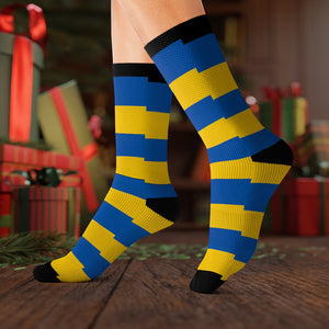 Ukraine Flag Striped Socks