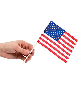 4" x 6" Plastic Small USA American Flag for Patriots (Pack of 12)