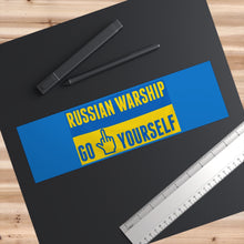 Load image into Gallery viewer, Russian Warship Go F Yourself Ukraine Bumper Sticker (3&quot; x 11.5&quot;)