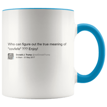 Load image into Gallery viewer, Trump Tweet - Meaning of &quot;Covfefe&quot; MAGA Mug - Trump Mug