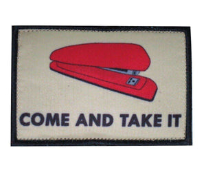 Red Stapler Come and Take It Office Tactical Morale Hook & Loop Patch - Trump Mug