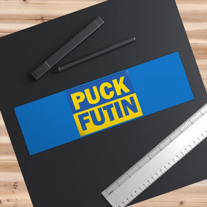 Puck Futin F Putin Ukraine Flag Bumper Sticker (3" x 11.5")