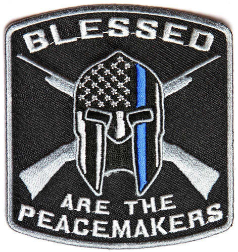 Blessed Are The Peacemakers Thin Blue Line Morale Tactical Hook & Loop Patch Support Police Law Enforcement - Trump Mug