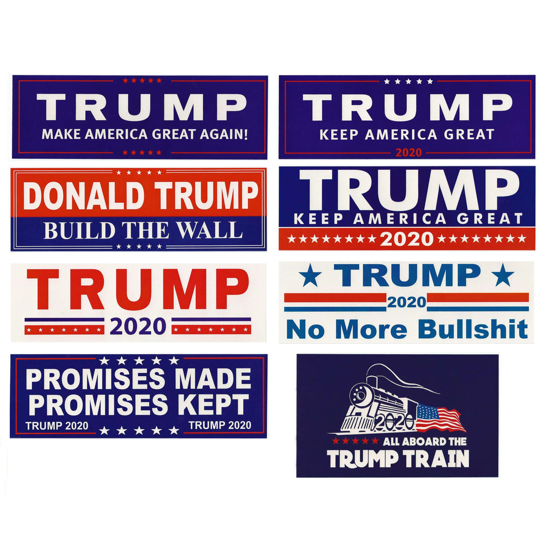 8 Pack Assorted Stickers Donald Trump President Make America Great Again MAGA 2020 Window Decal Bumper Stickers - Trump Mug