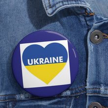 Load image into Gallery viewer, I Love Ukraine Heart Pin Button