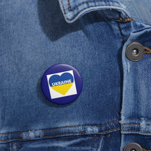 Load image into Gallery viewer, I Love Ukraine Heart Pin Button