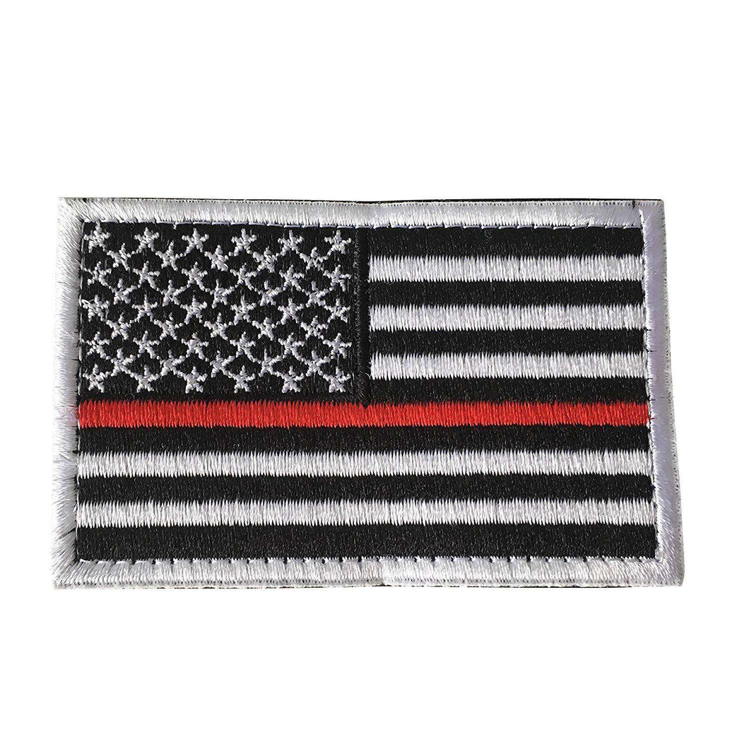 Thin Red Line USA Flag Patch Tactical American Firefighter Emergency Rescue Hook & Loop Patch - Trump Mug