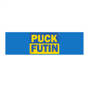 Puck Futin F Putin Ukraine Flag Bumper Sticker (3" x 11.5")